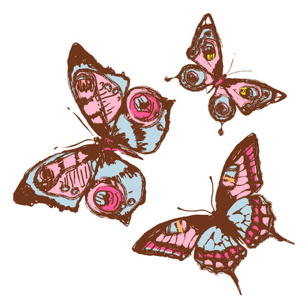 butterflies designのイラスト素材