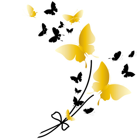 color butterflies,isolated on a whiteのイラスト素材