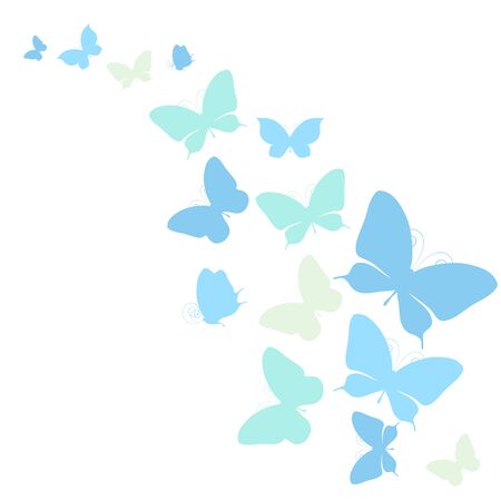 color butterflies,isolated on a whiteのイラスト素材