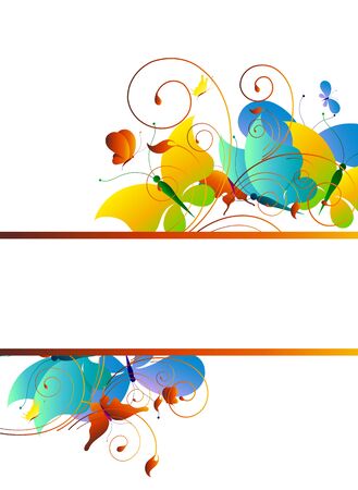 color butterflies,isolated on a whiteのイラスト素材