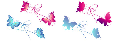 color butterflies,isolated on a whiteのイラスト素材