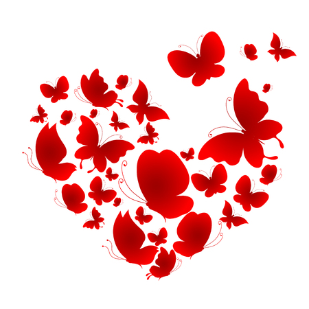 love,butterfly heartのイラスト素材