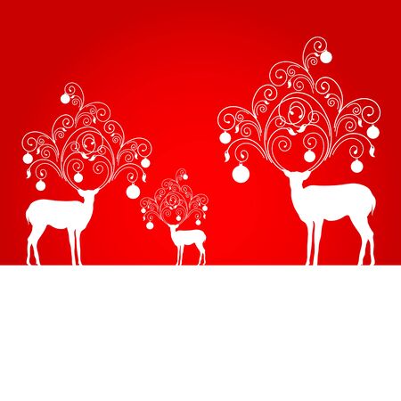 Christmas deer, holidayのイラスト素材