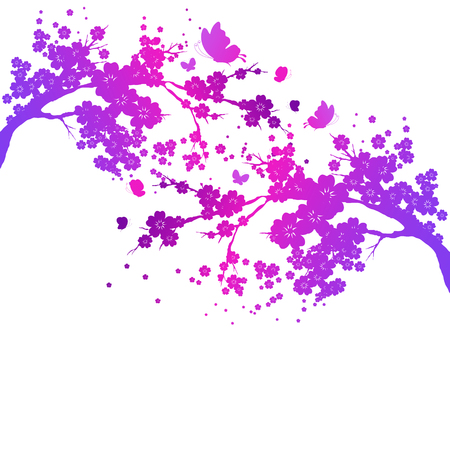 beautiful pink flowers , isolated on a whiteのイラスト素材