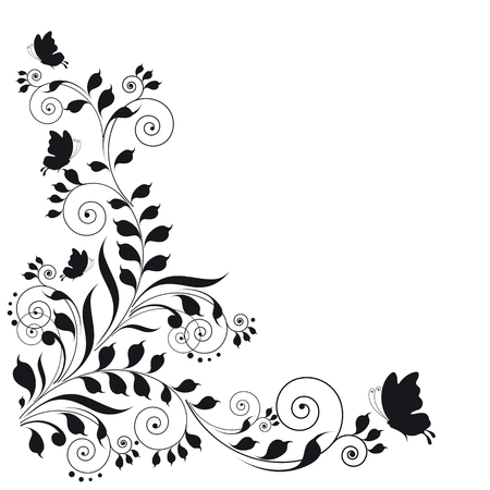 Black butterfly, isolated on a whiteのイラスト素材