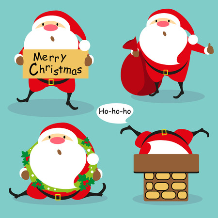 Santa Claus, Christmas setのイラスト素材