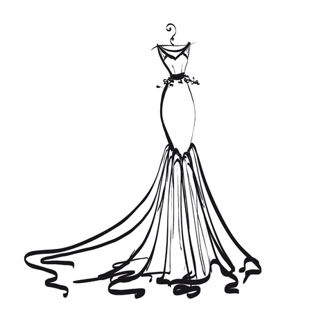 wedding dress design, black and whiteの写真素材