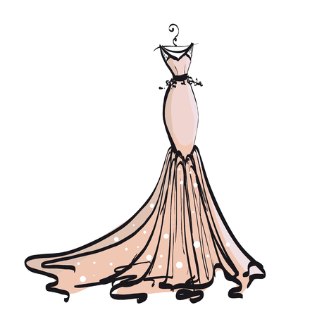 Wedding gown design illustration.のイラスト素材