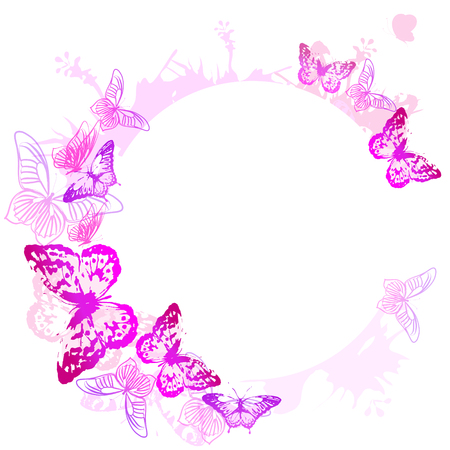 Beautiful pink butterfliesのイラスト素材