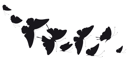 Black butterflies vector illustrationのイラスト素材