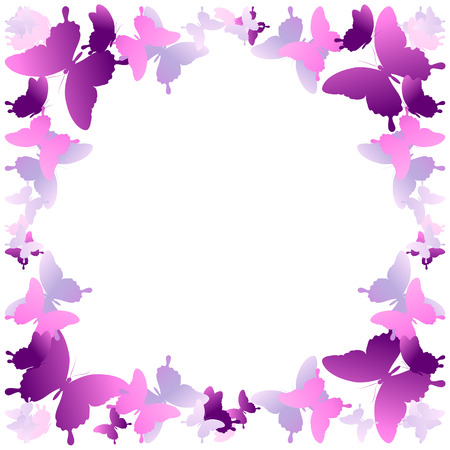 beautiful pink butterflies, isolated  on a whiteのイラスト素材