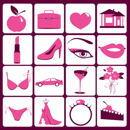 woman accessories, isolated on a whiteのイラスト素材