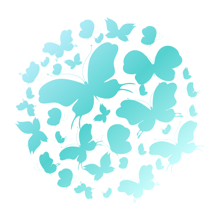 beautiful blue butterflies, isolated  on a whiteのイラスト素材