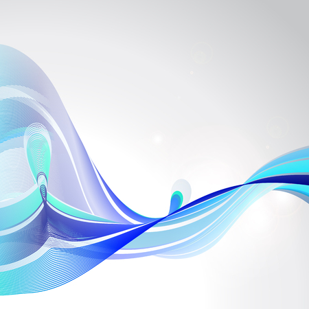 abstract blue waves, lines,  on a whiteのイラスト素材