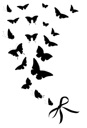 black butterfly, isolated on a whiteのイラスト素材