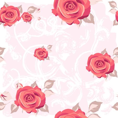 red roses seamless patternのイラスト素材