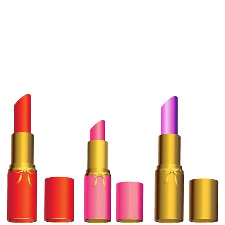 set color lipstick isolated on a whiteのイラスト素材