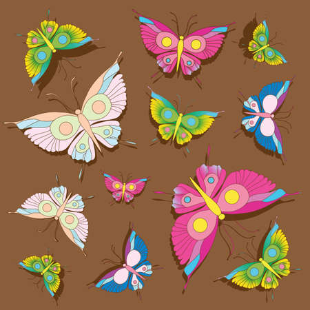 beautiful color butterfly, isolated on a whiteのイラスト素材