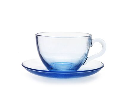 beautiful mug and saucer blueの写真素材