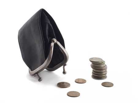 coin purse and isolation on a white backgroundの写真素材