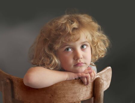 Portrait of a girl in a classic styleの写真素材