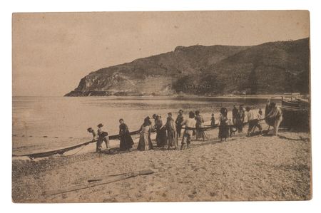 Old postcard 1905 with a view of Italyの写真素材