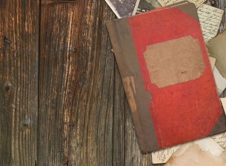 Vintage camera on wooden background 