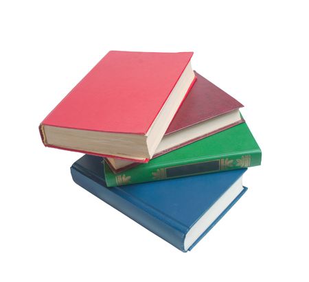  Books close-up isolated on white backgroundの写真素材
