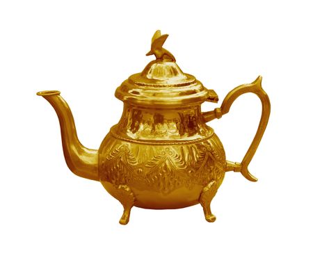 antique copper tea-potの写真素材