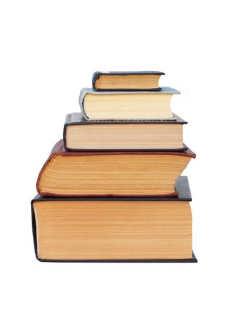 stack of books on white backgroundの写真素材