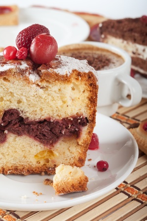 tasty cherry cake の写真素材
