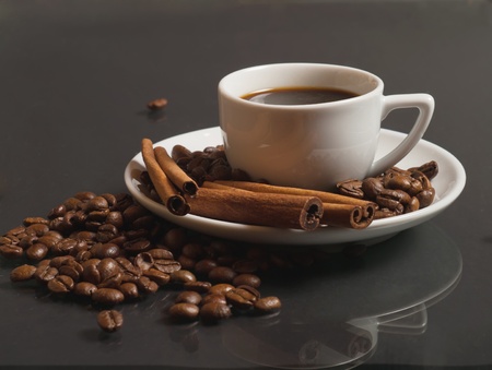 coffee on a black background