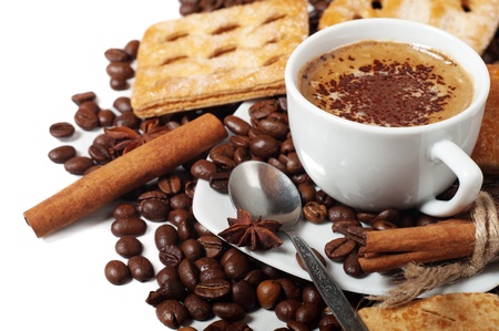 Fresh coffee with cookie の写真素材