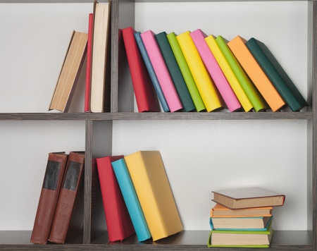 colorful book  on the bookshelf の写真素材