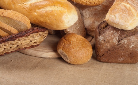 different types of breadの写真素材