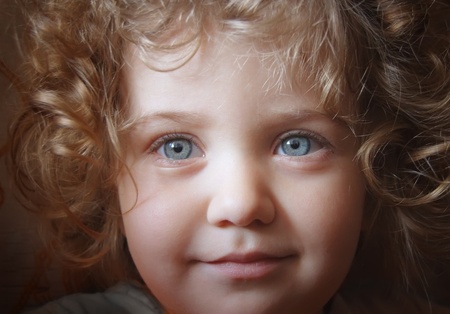 Happy little girl.の写真素材