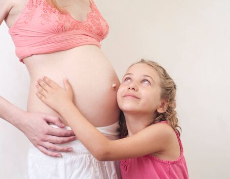 Mother pregnancy and child の写真素材