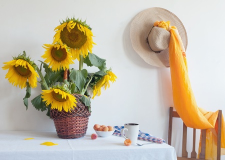 Still Life with Sunflowerの写真素材