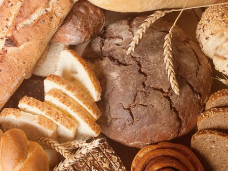 different types of breadの写真素材