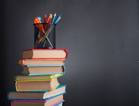 Books on the background of the school board Books on the background of the school board