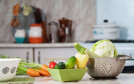 healthy vegetables in the kitchen