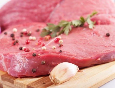 spices and meat の写真素材