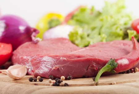spices and meat の写真素材