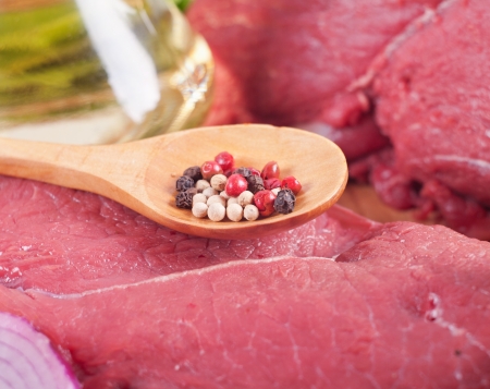  spices and meat の写真素材