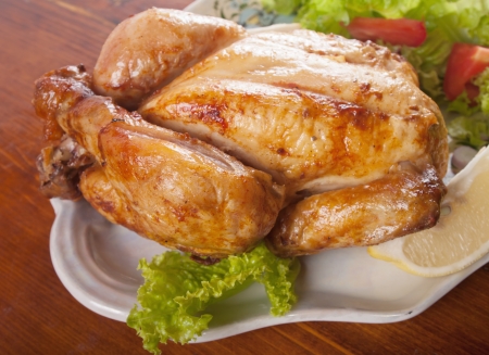 whole roasted chicken の写真素材