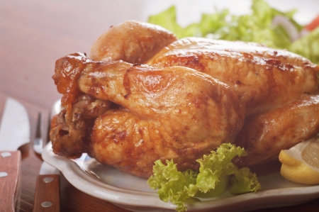 whole roasted chicken の写真素材