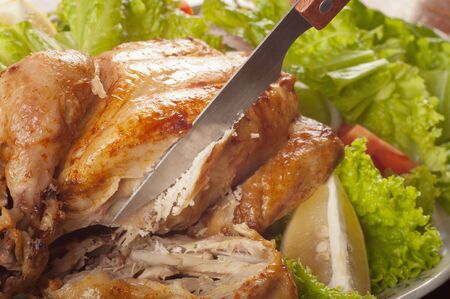 whole roasted chicken の写真素材