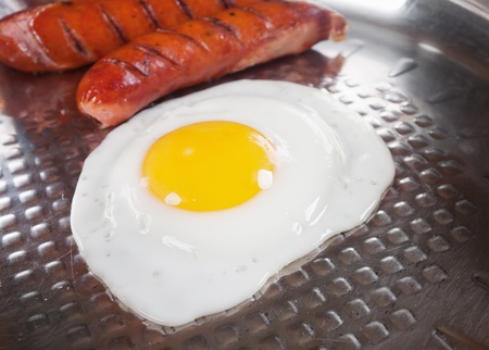 Breakfast -  eggs and sausagesの写真素材