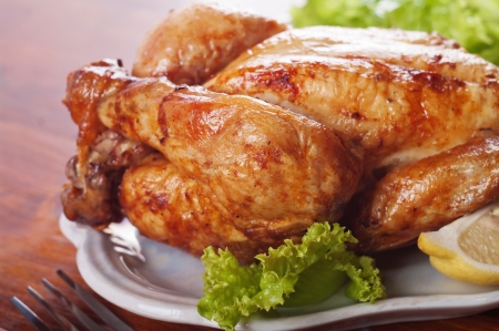 whole roasted chicken の写真素材