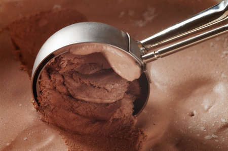 Chocolate ice cream scoopの写真素材